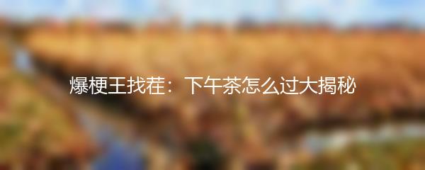 爆梗王找茬：下午茶怎么过大揭秘