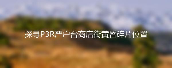 探寻P3R严户台商店街黄昏碎片位置