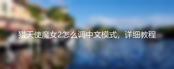 猎天使魔女2怎么调中文模式，详细教程