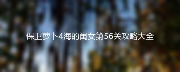 保卫萝卜4海的闺女第56关攻略大全