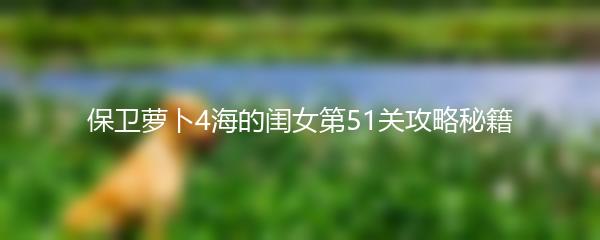 保卫萝卜4海的闺女第51关攻略秘籍