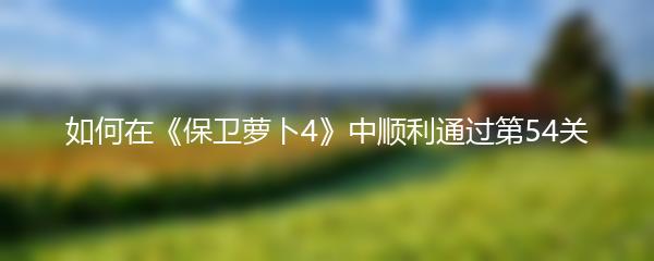 如何在《保卫萝卜4》中顺利通过第54关