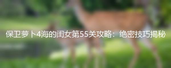 保卫萝卜4海的闺女第55关攻略：绝密技巧揭秘