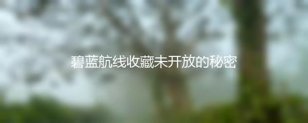 碧蓝航线收藏未开放的秘密