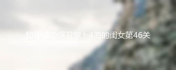 如何成功保卫萝卜4海的闺女第46关