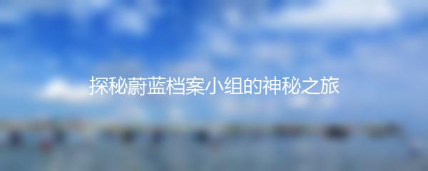 探秘蔚蓝档案小组的神秘之旅