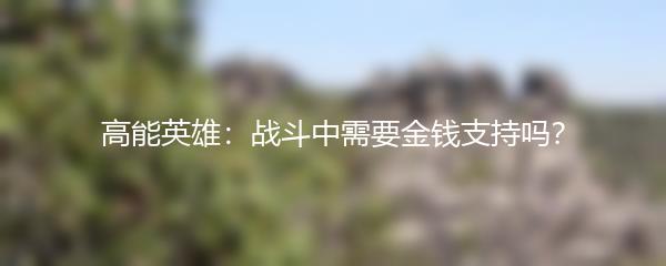 高能英雄：战斗中需要金钱支持吗？
