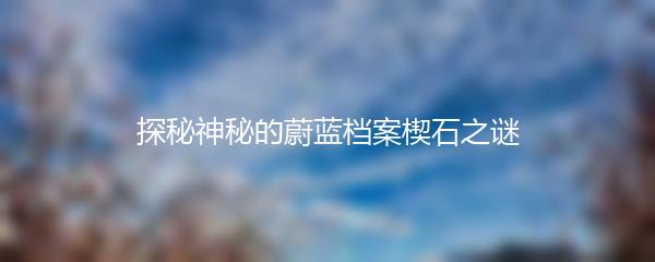 探秘神秘的蔚蓝档案楔石之谜