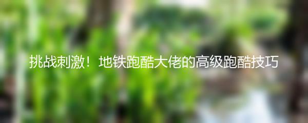 挑战刺激！地铁跑酷大佬的高级跑酷技巧