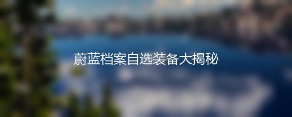 蔚蓝档案自选装备大揭秘