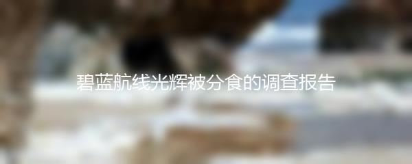 碧蓝航线光辉被分食的调查报告
