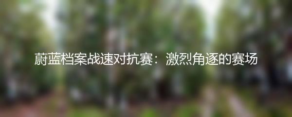 蔚蓝档案战速对抗赛：激烈角逐的赛场