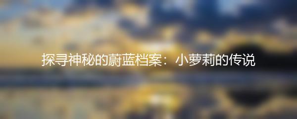 探寻神秘的蔚蓝档案：小萝莉的传说
