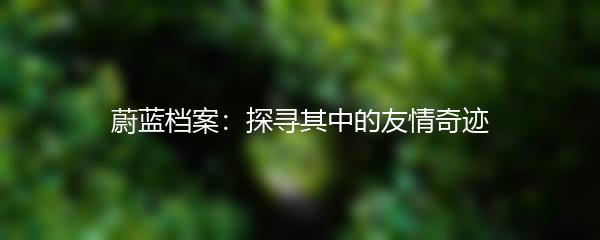 蔚蓝档案：探寻其中的友情奇迹