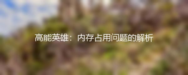 高能英雄：内存占用问题的解析