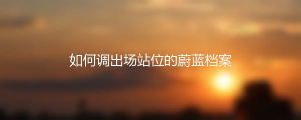 如何调出场站位的蔚蓝档案