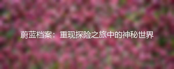 蔚蓝档案：重现探险之旅中的神秘世界