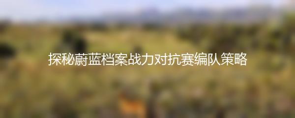 探秘蔚蓝档案战力对抗赛编队策略