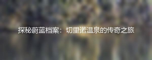 探秘蔚蓝档案：切里诺温泉的传奇之旅