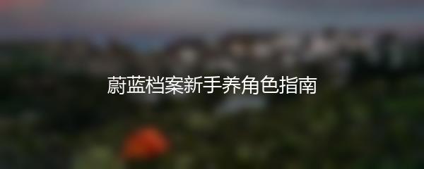 蔚蓝档案新手养角色指南