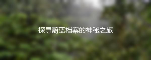 探寻蔚蓝档案的神秘之旅