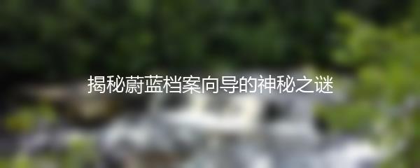 揭秘蔚蓝档案向导的神秘之谜