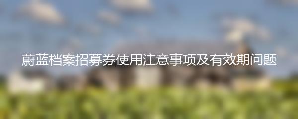 蔚蓝档案招募券使用注意事项及有效期问题