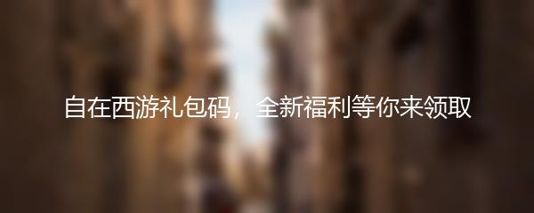 自在西游礼包码，全新福利等你来领取