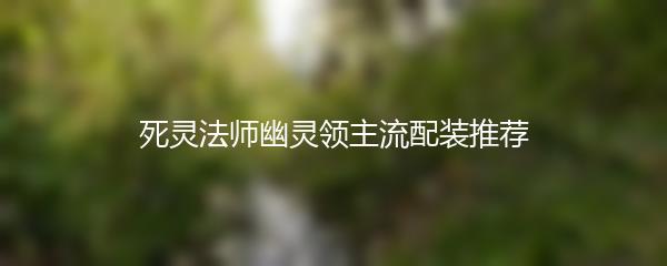 死灵法师幽灵领主流配装推荐