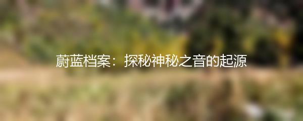 蔚蓝档案：探秘神秘之音的起源