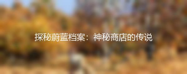 探秘蔚蓝档案：神秘商店的传说