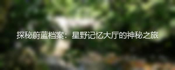 探秘蔚蓝档案：星野记忆大厅的神秘之旅