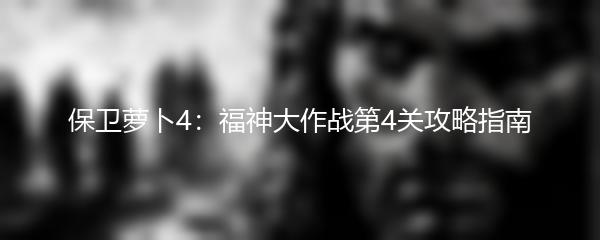 保卫萝卜4：福神大作战第4关攻略指南