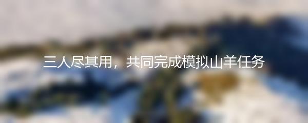 三人尽其用，共同完成模拟山羊任务
