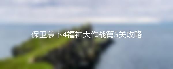 保卫萝卜4福神大作战第5关攻略