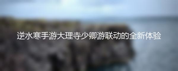 逆水寒手游大理寺少卿游联动的全新体验