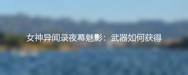 女神异闻录夜幕魅影：武器如何获得