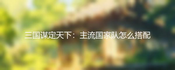 三国谋定天下：主流国家队怎么搭配