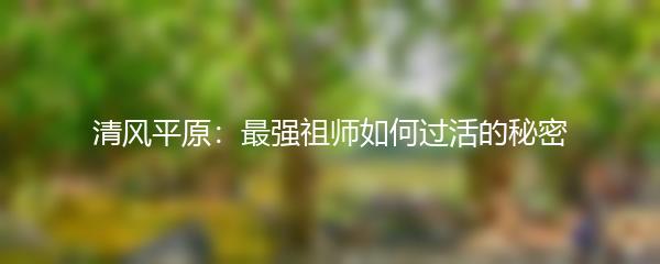 清风平原：最强祖师如何过活的秘密