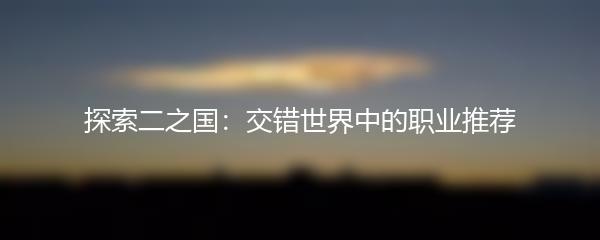 探索二之国：交错世界中的职业推荐