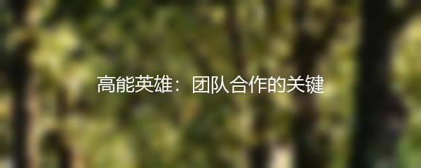 高能英雄：团队合作的关键