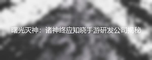 曙光灭神：诸神终应知晓手游研发公司揭秘