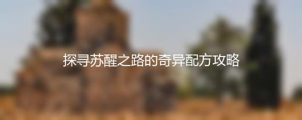 探寻苏醒之路的奇异配方攻略