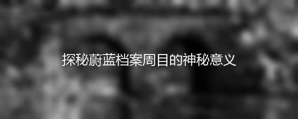 探秘蔚蓝档案周目的神秘意义