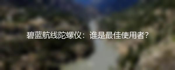 碧蓝航线陀螺仪：谁是最佳使用者？