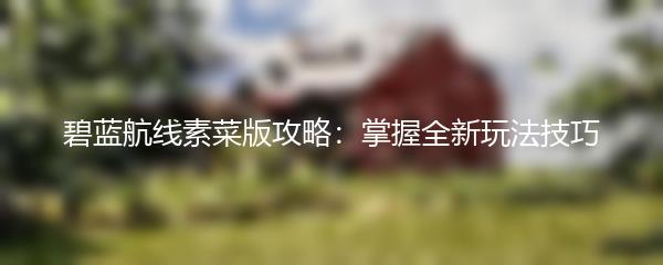 碧蓝航线素菜版攻略：掌握全新玩法技巧