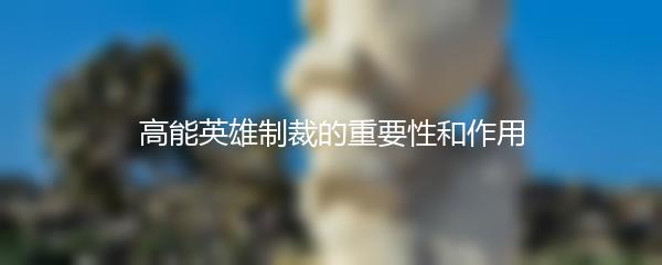 高能英雄制裁的重要性和作用