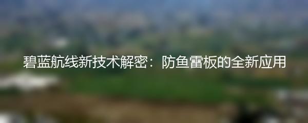 碧蓝航线新技术解密：防鱼雷板的全新应用
