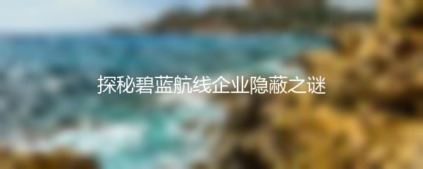 探秘碧蓝航线企业隐蔽之谜