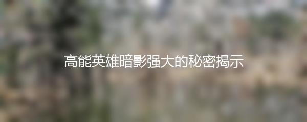 高能英雄暗影强大的秘密揭示